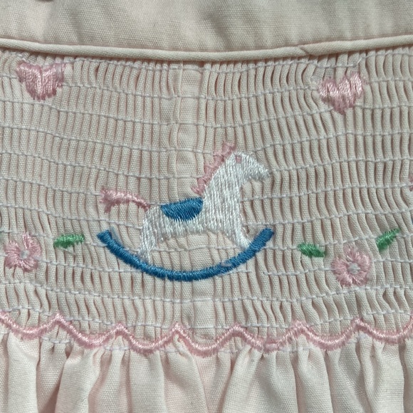 Vintage Baby Girl One-Piece Light Pink Jumpsuit Jumper w/Booties 6-9 mo 90's Y2K - Picture 4 of 14